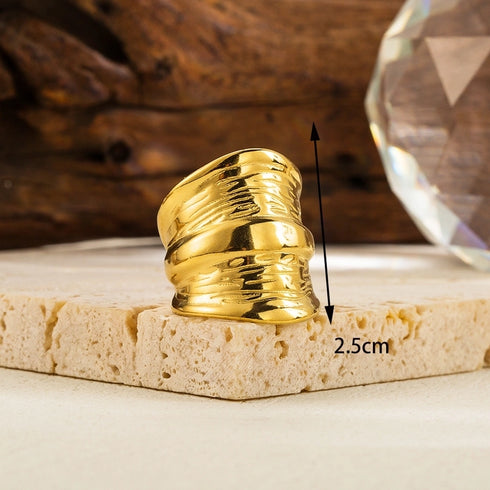 Geometric solid color stainless steel open rings