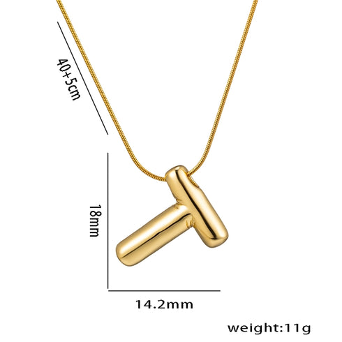 Initial stainless steel plating 18k gold plated necklace