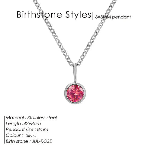 Wholesale Jewelry Simple Style Shiny Round 304 Stainless Steel Rhinestones Inlay Pendant Necklace