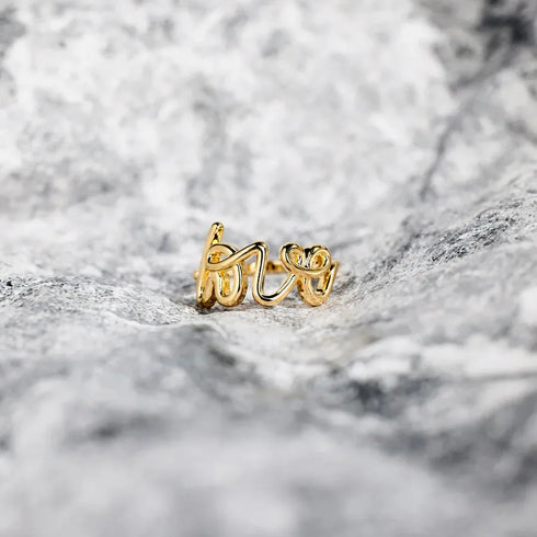 Hot sale s925 sterling silver personalized LOVE English ring female fashion simple ins style Index ring