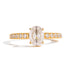 Women's Classic Style 16K Gold Stainless Steel + Zircon Oval White Zircon Diamond Ring Size 6/7/8