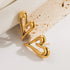 Sweet Commute Heart Shape Plating 304 Stainless Steel 18K Gold Plated Ear Studs