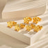 Sweet Miniature Stainless Steel Flower Earrings For Girls 18K Gold Plated Geometric Pattern Vacuum Electroplating Casual Style