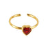 Inlay Square Heart Shape Flower Zircon Open Ring
