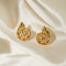 1 Pair IG Style Shell 316 Stainless Steel 18K Gold Plated Ear Studs