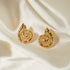 1 Pair IG Style Shell 316 Stainless Steel 18K Gold Plated Ear Studs