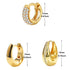 Luxury Zircon Earring Set Tiktok Ins Style Round Shape Gold Plated Copper Jewelry For Party And Daily Use