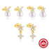 1 Pair 925 Sterling Silver Opal Pearl Zircon 925 Sterling Silver Earrings Flower Butterfly Drop Earrings Ear Studs