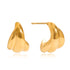 Classic Style Women's 18K Gold Stainless Steel Polished Three-layer Earrings Jewelry Pair With Left And Right Sides