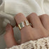 Elegant Versatile Fashionable Commute Zircon Embedded Open Ring Women's Personality Light Luxury High-End Simple Hand Jewelry