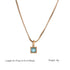 Square 304 Stainless Steel Zircon Pendant Necklace