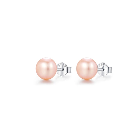 Freshwater pearl sterling silver ear studs