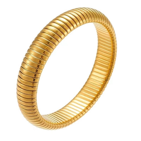 Solid color titanium steel plating gold plated bangle