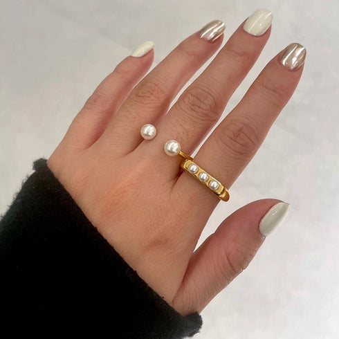 18K Gold Plated Shell Rings