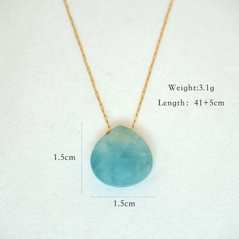 Natural stone titanium steel plating women's pendant necklace