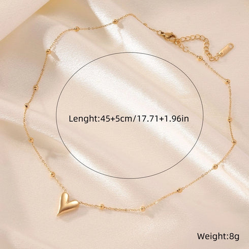 18K Gold Plated Sweet Heart Shape Pendant Necklace