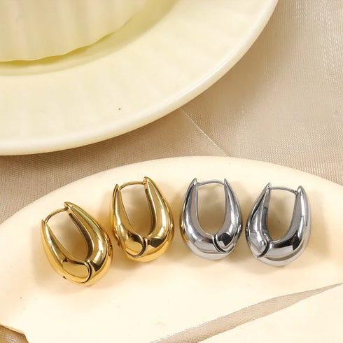 1 Pair Classic Style Commute Geometric Plating 304 Stainless Steel Earrings