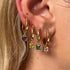1 pair retro square inlay titanium steel zircon drop earrings