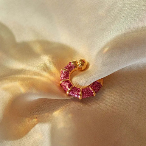 Fashionable Retro Large Hoop Earrings Gold Plated Stainless Steel Jewelry Color Retention Elegant Cute Modern Style Women's Earrings