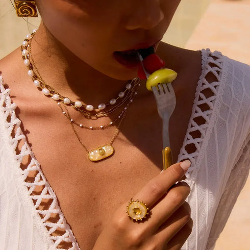 Elegant Classic Open Ring Stainless Steel 18K Gold Plated Round Shell Pattern Casual Romantic Female Style Pink Gold Color