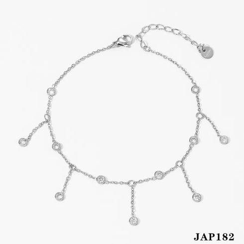 Zircon 16K Gold Plated Inlay Anklet