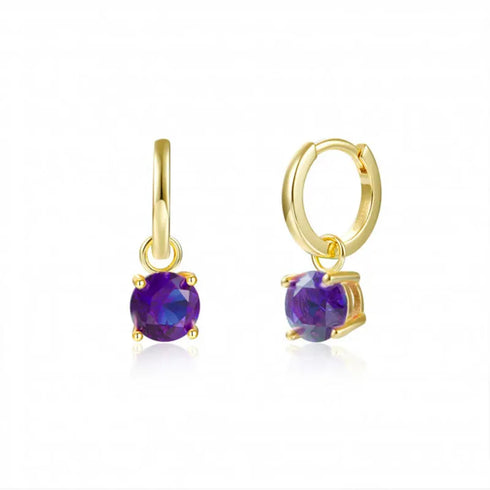 Fashion round copper drop earrings plating inlay zircon copper earrings