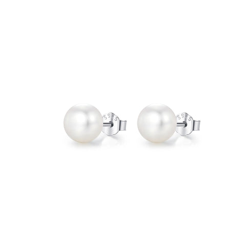 Freshwater pearl sterling silver ear studs