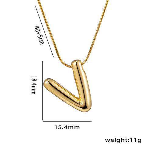 Initial stainless steel plating 18k gold plated necklace