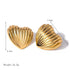 Heart Shape 304 Stainless Steel 18K Gold Plated Ear Studs