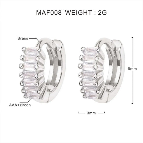 1 Pair IG Style Simple Style Geometric Plating Inlay Copper Zircon Hoop Earrings