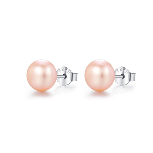 Freshwater pearl sterling silver ear studs