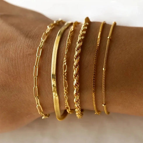 Stainless Steel 16K Gold Plated Bracelets