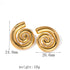 Spiral Stainless Steel 18K Gold Plated Ear Studs
