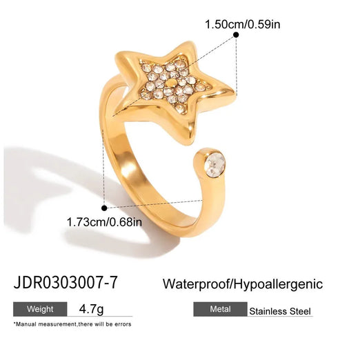 PVD Coated Real Gold Plated Geometric 316 Stainless Steel Classical Romantic Waterproof Non Tarnish Rings Bracelets