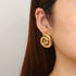 Spiral Stainless Steel 18K Gold Plated Ear Studs