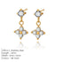 Fashion Zircon Flower Earrings for Women Simple Elegant Four-Leaf Clover Daily Versatile Bohemian Style Stainless Steel Material