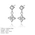 Fashion Zircon Flower Earrings for Women Simple Elegant Four-Leaf Clover Daily Versatile Bohemian Style Stainless Steel Material