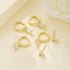 1 Set Classic Style Geometric Inlay Brass Zircon 18K Gold Plated Drop Earrings Ear Studs