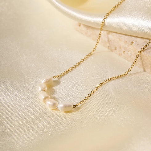 PVD Coated Real Gold Plated 18K Gold Round 304 Stainless Steel Simple Style Waterproof Non Tarnish 304 Stainless Steel Pendant Necklace