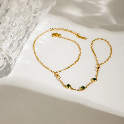 PVD Coated Real Gold Plated Geometric 316 Stainless Steel Zircon Casual Modern Style Commute Waterproof Non Tarnish 316 Stainless Steel Lobster Trigger Clasp Closure Bracelets