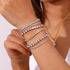 Tennis Stainless Steel 18K Gold Plated zircon bracelet