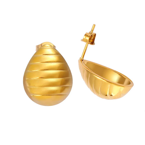 PVD Coated 18K Gold Real Gold Plated Geometric 304 Stainless Steel 316 Stainless Steel Simple Style Commute Waterproof Non Tarnish Ear Studs