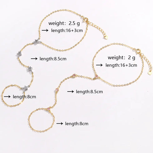 Wholesale Jewelry Cute Sweet Simple Style Splicing Copper Zircon 18K Gold Plated White Gold Plated Bracelets