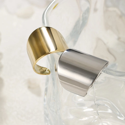 14K Gold Plated Simple Style Polishing Solid Color Open Rings