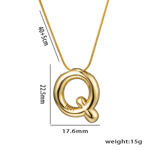 Initial stainless steel plating 18k gold plated necklace