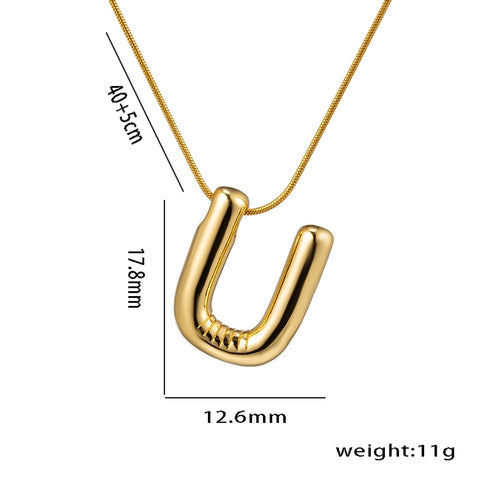 Initial stainless steel plating 18k gold plated necklace