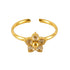 Inlay Square Heart Shape Flower Zircon Open Ring