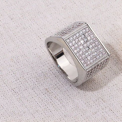 Jewelry Hip-Hop Retro Geometric Copper Zircon Rings